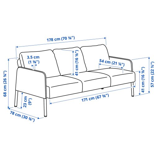 GLOSTAD, 3-seat sofa, 405.732.85