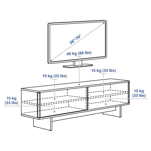 STOCKHOLM 2025, έπιπλο TV με συρόμενες πόρτες, 179x42x56 cm, 405.865.08