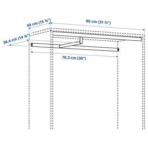 ALTARLIDEN, clothes rail, 80x42 cm, 405.966.92