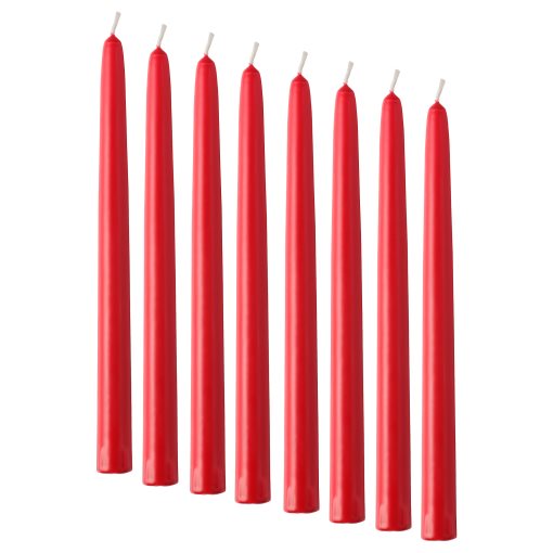 VINTERFINT, unscented taper candle/8 pack, 25 cm, 405.995.15