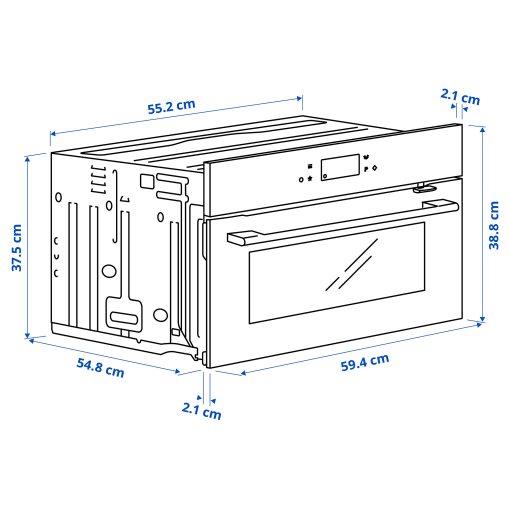 SPJUTBO, true fan oven with microwave/air fry/grill function/black/IKEA 700, 406.002.79