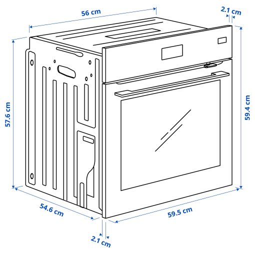 FRILLESBO, φούρνος με αερόθερμο λειτουργία ατμού/air fry/IKEA 700, 406.002.84