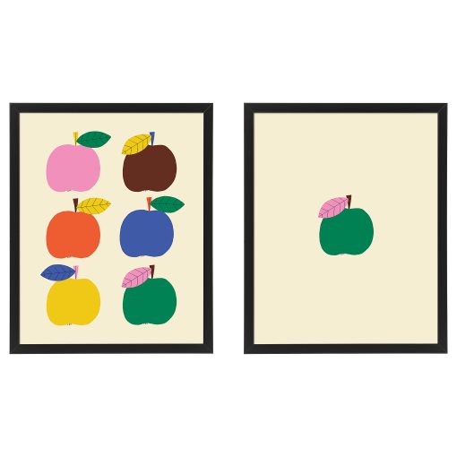FISKBO, frame with poster/apple game/2 pack, 40x50 cm, 406.021.41