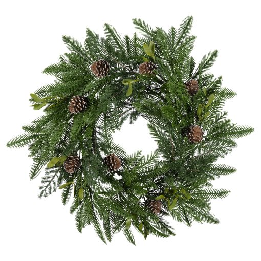 VINTERFINT, artificial wreath In/outdoor pine cone, 60 cm, 406.065.54