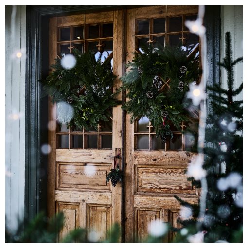 VINTERFINT, artificial wreath In/outdoor pine cone, 60 cm, 406.065.54