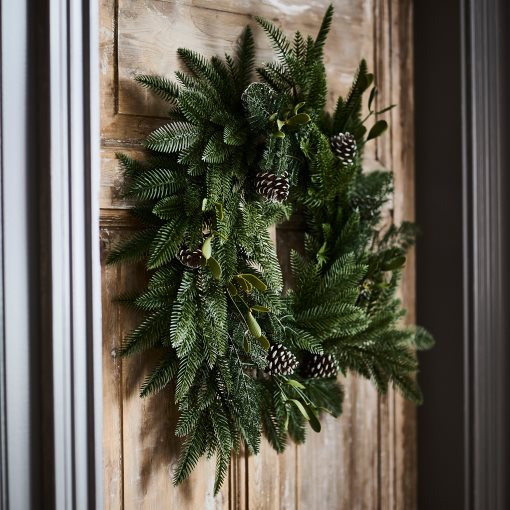 VINTERFINT, artificial wreath In/outdoor pine cone, 60 cm, 406.065.54