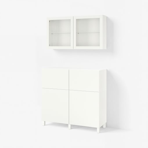 BESTÅ, storage combination with doors/drawers push open, 120x42x213 cm, 493.992.15