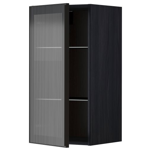 METOD, wall cabinet with shelves/glass door, 40x80 cm, 494.907.28