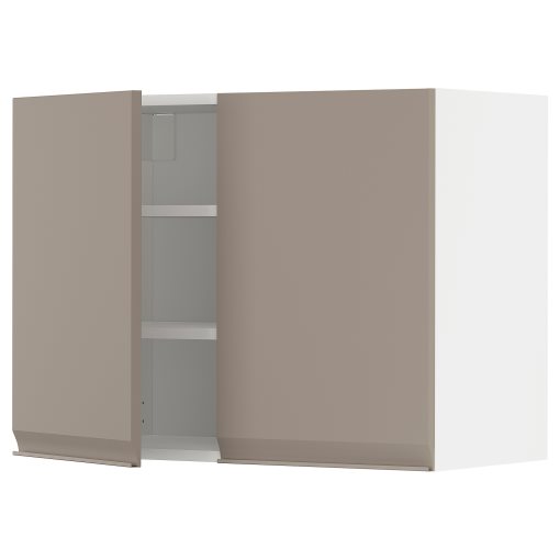 METOD, ντουλάπι τοίχου με ράφια/2 πόρτες, 80x60 cm, 494.920.01