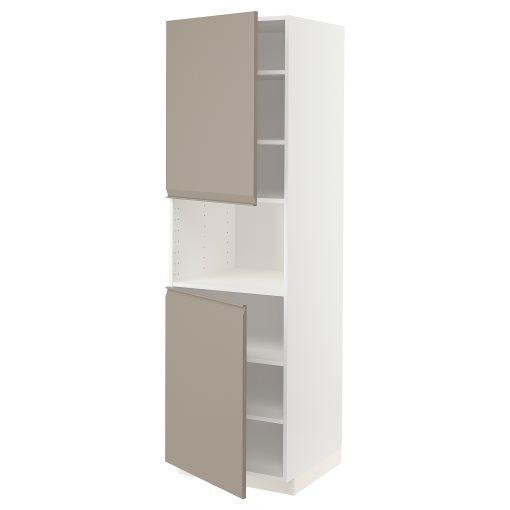 METOD, ψηλό ντουλάπι για φούρνο μικροκυμάτων με 2 πόρτες/ράφια, 60x60x200 cm, 494.924.40