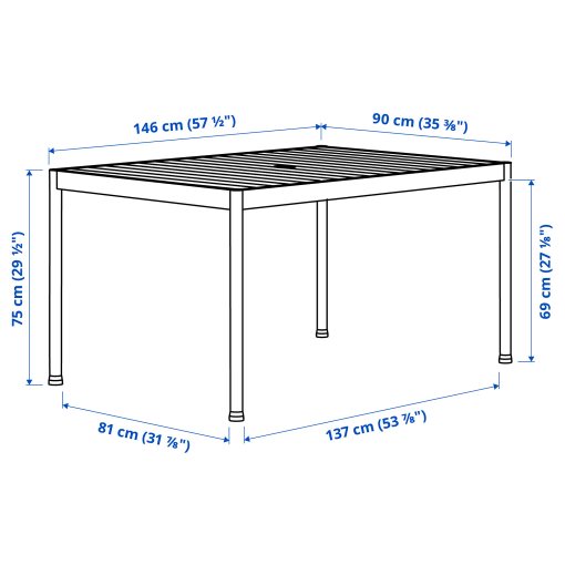 SEGERÖN, τραπέζι/6 καρέκλες με μπράτσα/εξωτερικού χώρου, 147 cm, 494.948.49