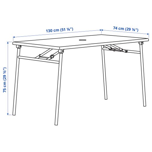 TORPARÖ, τραπέζι/4 καρέκλες με μπράτσα/εξωτερικού χώρου, 130 cm, 494.948.68