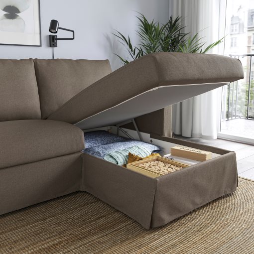 HYLTARP, 3-seat sofa with chaise longue, right, 494.958.20