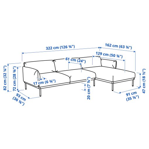 ÄPPLARYD, 4-seat sofa with chaise longue, 495.281.80