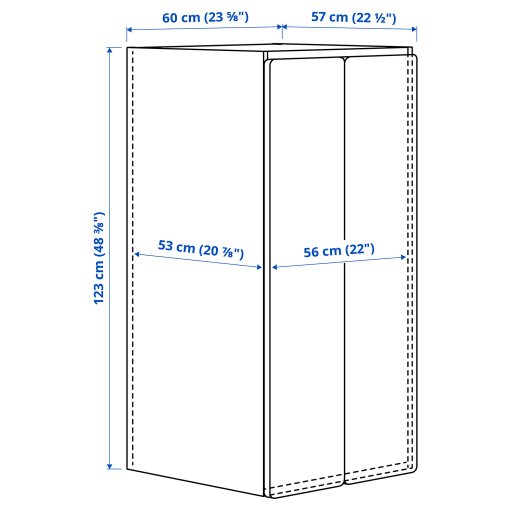 SMASTAD/PLATSA, ντουλάπα, 60x57x123 cm, 495.440.95