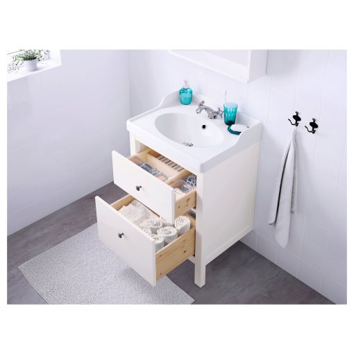 HEMNES/RUTSJON, wash-stand with drawers/wash-basin/tap, 62x49x95 cm, 495.468.34