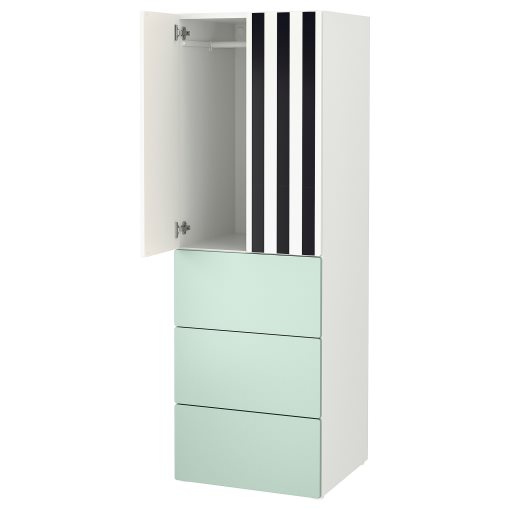 SMASTAD/PLATSA, wardrobe with 3 drawers, 60x57x181 cm, 495.499.17