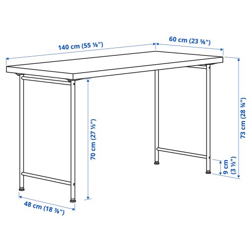 MITTCIRKEL/SPAND, desk, 140x60 cm, 495.690.00
