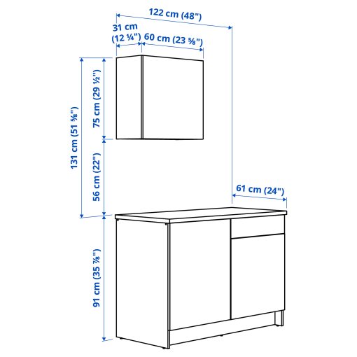 KNOXHULT, kitchen, 120x61x220 cm, 495.811.20