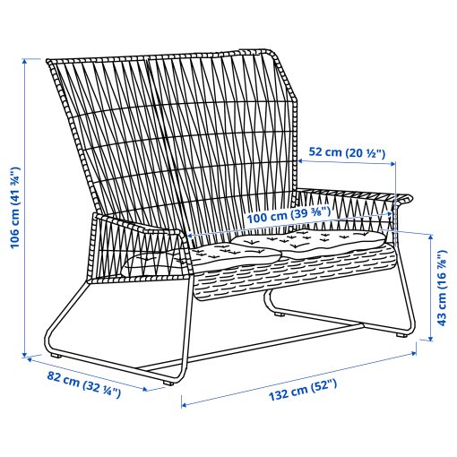 TALLSKÄR, 4-seat lounge set, outdoor, 495.825.01