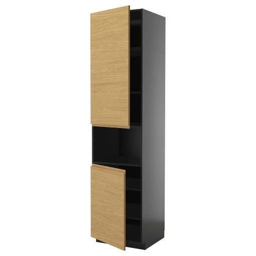 METOD, high cabinet for microwave with 2 doors/shelves, 60x60x240 cm, 495.872.64