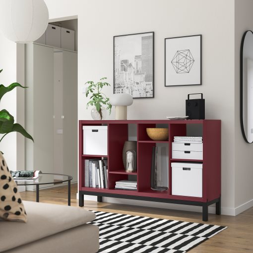 KALLAX, shelving unit with underframe, 147x39x94 cm, 496.075.54