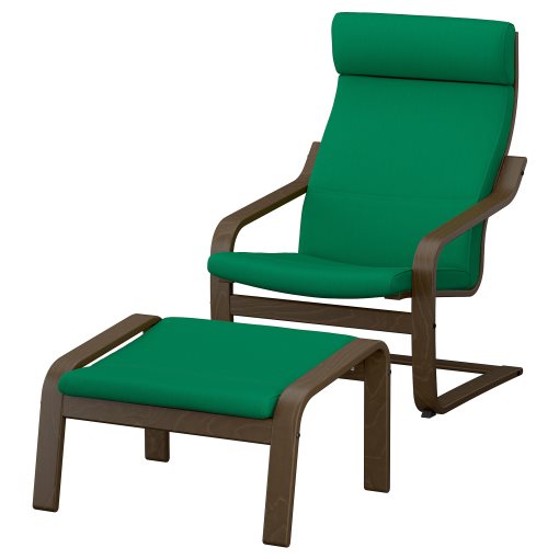 POÄNG, armchair and footstool, 496.254.64