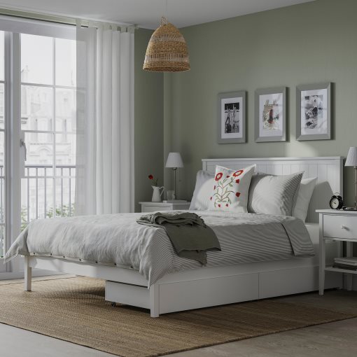 GULLABERG, bed frame with 2 storage boxes, 160x200 cm, 496.309.41