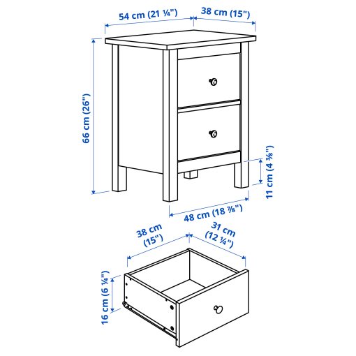 HEMNES, chest of 2 drawers, 502.426.19