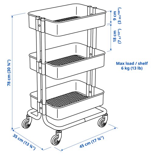 RÅSKOG, trolley, 35x45x78 cm, 504.966.49