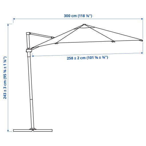 HÖGÖN, parasol hanging, 270 cm, 505.157.42