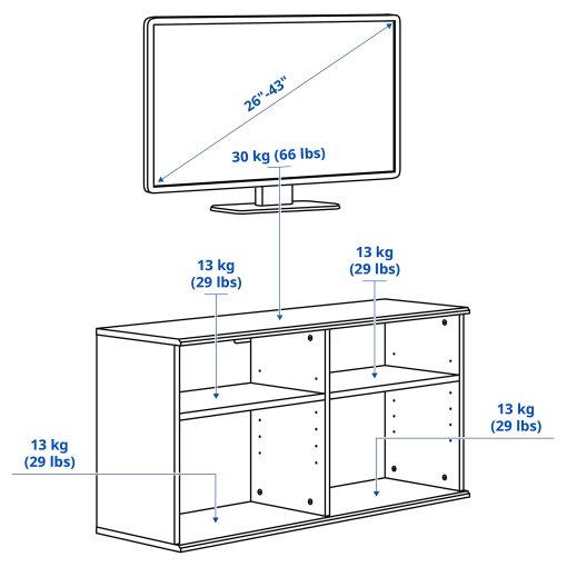 SKRUVBY, TV bench, 118x38x60 cm, 505.203.57