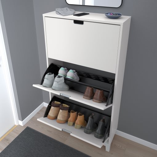 STÄLL, shoe cabinet with 3 compartments, 79x29x148 cm, 505.302.62