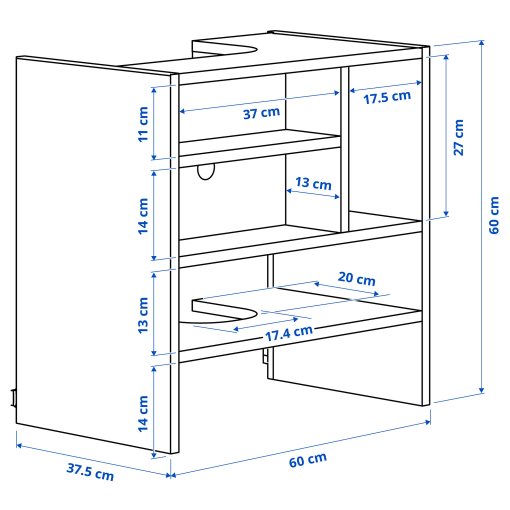 METOD, wall cabinet frame for built in extractor hood, 60x37x60 cm, 505.476.39
