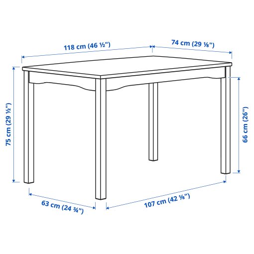 HAUGA, table, 118x74 cm, 505.767.16