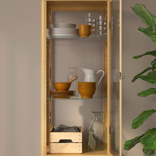 FABRIKÖR, glass-door cabinet, 57x150 cm, 506.014.24