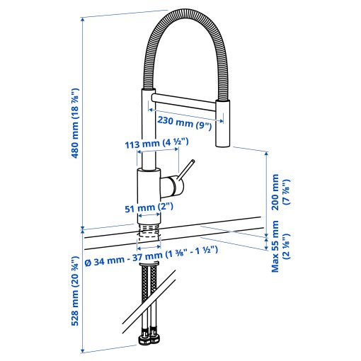 SALLSJÖN, kitchen mixer tap pull down with spray, 506.020.27