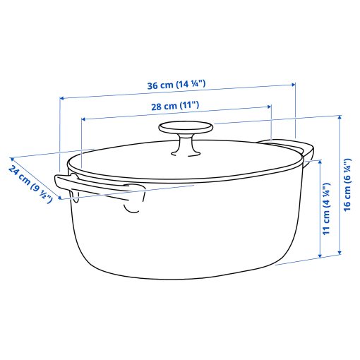 VARDAGEN, casserole with lid/enamelled cast iron, 5 l, 506.057.09