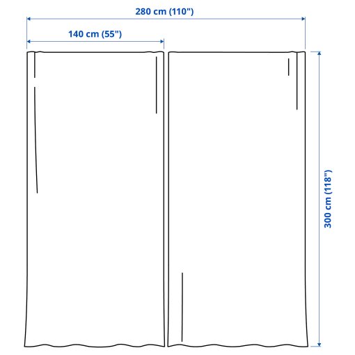 LENDA, κουρτίνα με αμπράς και τρέσα, 2 τεμ. 140x300 cm, 506.149.40