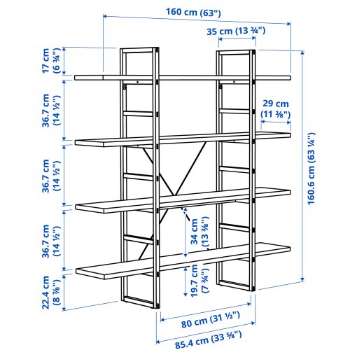 IKEA PS 2026, shelving unit, 160x35x161 cm, 506.168.16