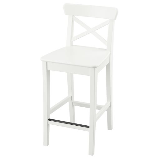 ROSENTORP, bar stool with backrest, 63 cm counter height, 506.181.94