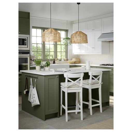 ROSENTORP, bar stool with backrest, 63 cm counter height, 506.181.94