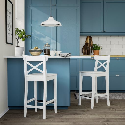 ROSENTORP, bar stool with backrest, 63 cm counter height, 506.181.94