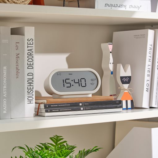 RÖDSTRÄFSE, alarm clock with hygro-thermometer, 17x8x6 cm, 506.204.70