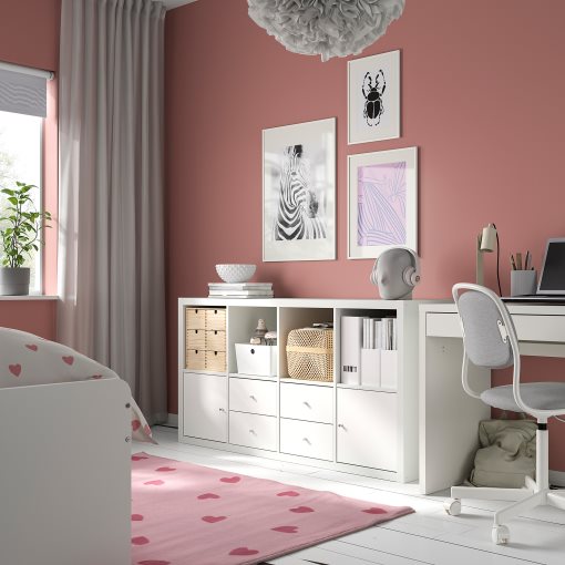 KALLAX, ραφιέρα με 4 ένθετα, 147x77 cm, 592.783.07