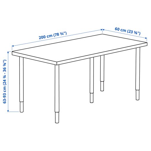 LAGKAPTEN/OLOV, desk, 200x60 cm, 594.175.82