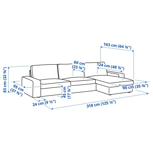 KIVIK, 4-seat sofa with chaise longue, 594.943.87