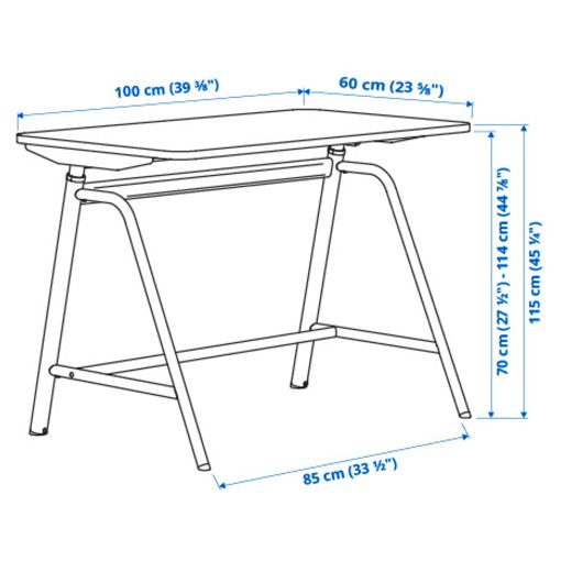 GLADHÖJDEN/NILS, table and sit/stand support, 595.012.22