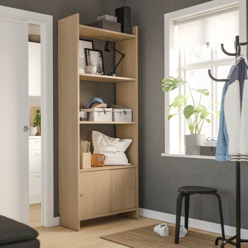 LÅDMAKARE, storage combination with sliding doors and 3 shelves, 81x35x212 cm, 595.646.72