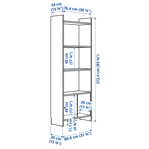 LÅDMAKARE, storage combination with sliding doors and 3 shelves, 81x35x212 cm, 595.646.72